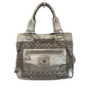 Anna Hindmarch Metallic Silver Monogram Tote Shoulder Bag Japan Exclusive Rare